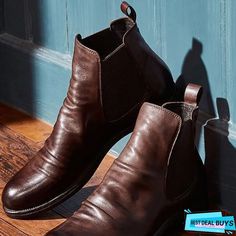 Men's Handmade Genuine Leather Chelsea Boots | BestDealBuys Masculine Brown Chelsea Ankle Boots, Masculine Leather Chelsea Boots With Round Toe, Masculine Brown Chelsea Boots With Round Toe, Mens Short Boots, Black Chelsea Boots, Leather Chelsea Boots, Fall Jackets, Off Black, Friday Sale