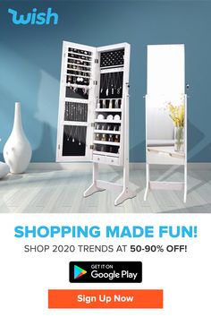 an advertisement for a furniture store with the words, shopping made fun shop 2020 trend at $