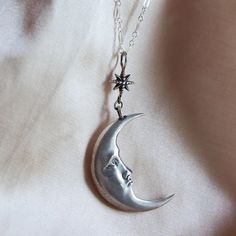 Dreamweaver Necklace – Nyxturna Handmade Celestial Half Moon Necklaces, Celestial Moon Shaped Necklace With Moon Print, Handmade Celestial Half Moon Necklace, Celestial Crescent Moon Phase Necklace, Handmade Bohemian Half Moon Necklace, Bohemian Half Moon Necklace With Moon Phase, Bohemian Half Moon Phase Necklace, Mystical Moon Charm Jewelry, Handmade Celestial Moon Necklace