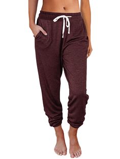 PRICES MAY VARY. ★FEATURE: High Waist, Solid Color, Stretch Elastic Waist Pull-On Pant with drawstring, Loose Fit, Relaxing, Women sweat joggers pants with two pockets,Lounge Pants,Postpartum Joggers ★MULTIPLT USE: Works great as Ladies Pajama Pants, Sweatpants,Lounge Pants, Daily Wear Trousers for warm and cool day. Perfectly pair with any tops, shirt, sweatshirt to start a happy and comfortable day. ★OCCASION: Women's leisure sweatpants Fits for Walking, Gym, Running, Jogging, Yoga, Hiking, Wo Womens Pant, Two Piece Set Pants, Baggy Sweatpants, Womens Pajamas Pants, Sweat Joggers, Cropped Pants Women, Casual Sporty, Type Of Pants, Womens Sweatpants