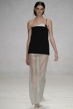 Lucas Nascimento RTW Spring 2014 90s Minimalism Fashion Runway, Sheer Fashion Runway, Host Outfit, Sheer Fashion Runway 2023, Runway Archive, Black Lace Runway, 90s Runway Fashion, Minimal Look, Mood Board Fashion