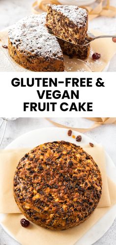 gluten - free and vegan fruit cake on a plate