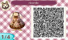 the animal crossing qr code is displayed in front of a pink and white checkered background