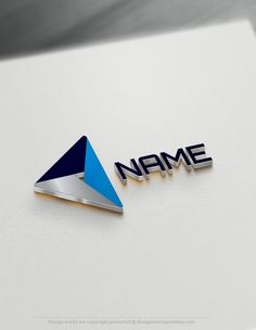 the name namme is placed on top of a white surface with blue and silver letters