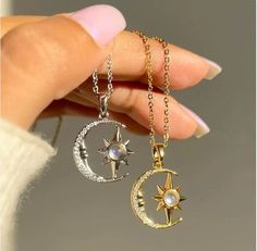 Treatment Process: Electroplating Color: H9027A,H9027B Applicable population: Female Chain style: O-ring chain Material: zinc alloy Shape: Geometry Popular element: Moon Moonstone Pendant Necklace, Zircon Necklace, Golden Necklace, Ring Chain, Jewelry Choker, Moon Star, Moonstone Pendant, Moon Pendant, Matching Necklaces