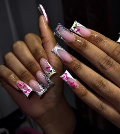 Nail Inspo Ideas, French Acrylic Nails, Dope Nail Designs, Nail Sets