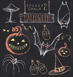 Chalkboard Happy Halloween Photo Studio Backdrop DBD-19003 Chalkboard Halloween, Festival Backdrop, Uk Halloween, Photo Studio Backdrop