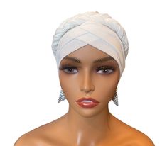 PRE-TIED Braided Turban/ Pre Tied Headwrap/ Turban/ Boho Chic/ Chemo Gift/ Chemo Cap/ Alopecia Cap/ Fashion Turban - Etsy Elegant White Headwrap One Size Fits Most, Adjustable Cream Headwrap, Elegant Fitted White Turban, Elegant White Fitted Turban, Elegant White Summer Turban, White One Size Headscarf, Fashion Turban, Chemo Gifts, Glamorous Hair