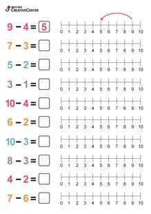 the worksheet for addition and subtractional practice is shown with numbers