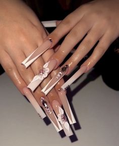 Mail Ideas Long, Latina Acrylic Nails Long, Long Nails Latina, Long Square Acrylic Nails Latina, 18th Birthday Nail Ideas Acrylic, X Long Nails, Nails Acrylic Inspo Long, Ivan Cornejo Nails Ideas, White Square Acrylic Nails With Design