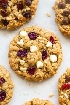 oatmeal cookies with cranberries and white chocolate chips