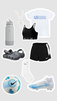 various sports items are displayed on a gray background