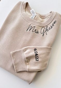 Embroidered Bride Sweatshirt Embroidered Personalized Bride - Etsy Embroidered Cream Long Sleeve Sweatshirt, Cream Embroidered Long Sleeve Sweatshirt, Cream Long Sleeve Sweater With Letter Embroidery, Cream Long Sleeve Sweatshirt With Embroidered Text, Cream Embroidered Crew Neck Sweatshirt, Bride Sweatshirt, Personalized Bride, Embroidery Sweatshirt, Shirt Embroidery