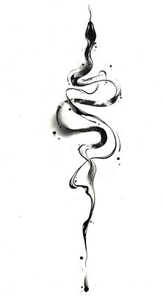 a black and white drawing of a snake