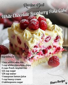 a white chocolate raspberry poke cake recipe