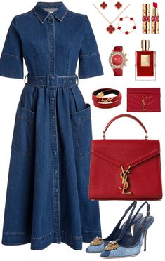 Looks Total Jeans, Denim Dress Outfit