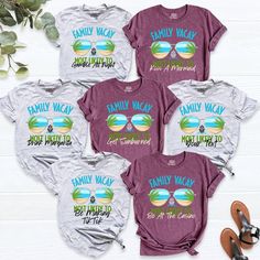 Personalized Most Likely To Family Vacation Shirts, Matching Family Vacay Tee, Funny Summer Holiday Group Tees, Vacay Mode Shirt, Summer Tee. HI! Welcome to my store, I'm delighted to see you here. My store's main goal is to provide you with premium everyday apparel with the best graphic t-shirts. I see you as a friend, not just a customer. I'm sure you'll love my designs. You can order the same design 4XL and 5XL large sizes from the link, please specify the details in the order note.   https:/ Family Vacation Shirts Matching, Group Vacation Shirts, Funny Holiday Shirts, Funny Summer, Family Vacay, Summer Humor, Vacay Mode, Family Vacation Shirts, Matching Tees