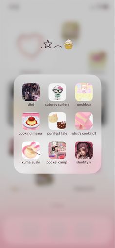 an iphone screen with the icons for different things on it, including food and desserts