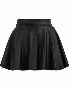 Чёрная кожаная юбка клеш Mode Rockabilly, Short Flared Skirt, Leather Skater Skirts, Pleated Flare Skirt, Black Flare Skirt, Flared Skater Skirt, Black Pleated Mini Skirt, Elastic Waistband Skirt, Pu Skirt