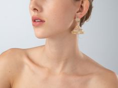 These beautiful elegant rhinestone statement hoop earrings were perfect accessories for Party,Engagement,Wedding,Prom,Pageant,Gala,Holiday,Birthday,Valentine's Day, Anniversary. They were lightweight, delicate and stunning, you will get tons of compliments! S925 Sterling Silver Post Made by high quality brass with environmental gold plated Studded with high quality Zircon Crystal Hypoallergenic -One of the primary benefits of using S925 for earring posts is that it's generally hypoallergenic, meaning it is less likely to cause allergic reactions. This is particularly important for earrings since they come in direct contact with the skin. Traditional Jhumka, Bollywood Glamour, Statement Hoop Earrings, Jhumki Earrings, Vintage Bollywood, Earring Posts, Holiday Birthday, Engagement Wedding, Crystal Rhinestone