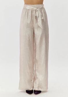 Elysa Metallic Wide Leg Pant | Greylin Collection – Greylin Collection | Women's Luxury Fashion Clothing Sweater Jumpsuit, Luxury Women Fashion, Wide Leg Pant, Low Iron, Tie Belt, New Shop, Halter Top, Lay Flat, Leg Pants