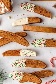 If you love homemade gingerbread cookies, you'll think this crunchy gingerbread biscotti recipe is the best! With an easy blend of cinnamon and molasses, these Christmas cookies can be dipped into white chocolate to make a starbucks copycat. Find this crunchy gingerbread biscotti recipe and more Xmas treats on the blog. Homemade Gingerbread Cookies, Gf Brownies, Easy Gingerbread, Gingerbread Dough, How To Make Gingerbread, Homemade Gingerbread