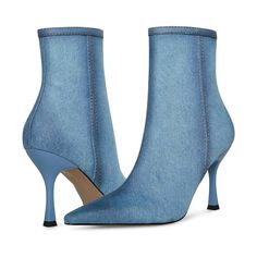 Steve Madden Brecken Denim Fabric Heeled Ankle Boots - New In Box Stay Ahead Of The Time And Trend Wearing The Stylish Ankle-High Steve Madden Brecken Boots. This Classic Pair Features A Pointed Toe Silhouette With Chic Kitten Heels And Side Zippered Closure. Heel Height: 2 14 In Denim Blue Winter Boots, Denim Blue Pointed Toe Boots, Blue Fitted Pointed Toe Heeled Boots, Denim Blue Pointed Toe Denim Boots, Denim Blue Pointed Toe Winter Boots, Winter Denim Blue Boots With Pointed Toe, Chic Denim Blue High Heel Boots, Chic Blue High Ankle Heeled Boots, Blue Round Toe Heeled Boots For Spring