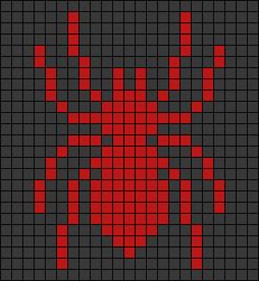 a cross stitch pattern with red squares on black and gray background, in the shape of a heart