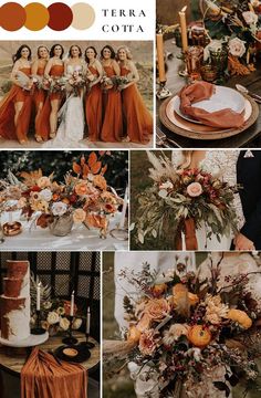 a collage of different wedding colors and decorations