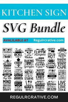 the kitchen sign svg bundle is available for purchase at regurratives com