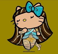 an image of a cartoon character with long hair and a blue bow on her head