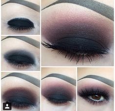 Smokey eyes Dark Eye Makeup Hooded Eyes, Dark Hooded Eye Makeup, Smoked Eyeshadow, Trucco Smokey Eye, Make Up Mata, Blue Smokey Eye, Hazel Eye Makeup, Drag Make-up, Instagram Decor