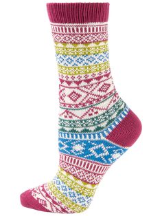 The perfect gift for the sock lover on your list! These cute and cozy socks are plush and cushioning, which makes them perfect for wearing with boots and sneakers or with slippers when lounging around the house. Includes 3 pairs of socks (berry, blue, and chartreuse) in a gift box. Crew-length socks Plush and cushioned from heal to toe Nordic Fair Isle pattern Fits women's shoe sizes 7-1/2 to 9-1/2 Cotton/nylon/spandex Machine wash and dry Imported | Women's Fair Isle Sock Trio Gift Set - The Vermont Country Store Comfortable Multicolor Socks For Gifts, Comfortable Multicolor Socks As Gift, Comfortable Warm Multicolor Socks, Cozy Multicolor Socks For Gifts, Cozy Multicolor Socks For Gift, Cozy Multicolor Socks As Gift, Multicolor Socks For Gifts, Cozy Warm Multicolor Socks, Warm Cozy Multicolor Socks