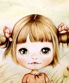 Baby Face Drawing, Illustration Art Nouveau, Art Mignon, Soyut Sanat Tabloları, Doll Painting, Art Et Illustration, Art Watercolor, Whimsical Art