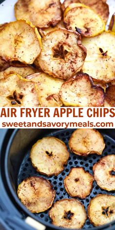 air fryer apple chips in an air fryer