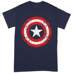 the captain's shield t - shirt is shown in red, white and blue