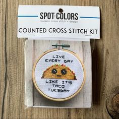 the cross stitch kit is in its package