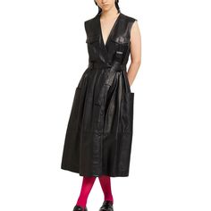 Women's Soft Genuine Lambskin Black Leather Dress V Neck Midi Leather Dress Black Leather Dress, Black Leather Dresses, As Pictures, Leather Wear, Leather Outfit, Leather Dress, Lambskin Leather, Black Fashion, Black Leather