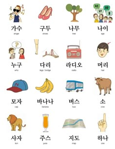 Korean Flashcards, K Words, Easy Korean Words, Korean Study, Korean Writing