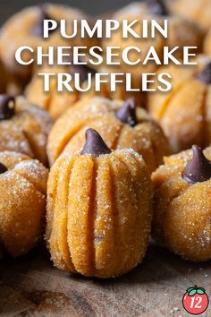 pumpkin cheesecake truffles with chocolate chips on top