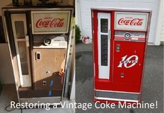 two old coke machines sitting next to each other