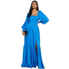 Virgos Lounge Balloon Sleeve Square Neck Cut Out Festive Tiered Maxi Dress. "Comfortable And Textured Fabric Square Neck And Elasticated Shoulders Long Balloon Sleeves With Buttoned Cuffs Concealed Zipper Placket To Side Tiered Style Maxi Dress." Nwt Color: Vibrant Blue Size: Uk 12 Us 8 Smoke Free Home Length: 60"+ Maxi Style Long Slit Lounge Dresses, Zipper Placket, Dress Comfortable, Lounge Dress, Maxi Styles, Long Balloons, Tiered Maxi Dress, Style Maxi Dress, Vibrant Blue