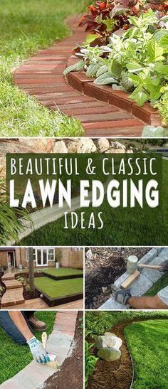 beautiful and classic lawn edging ideas for your garden or yard in the summertime