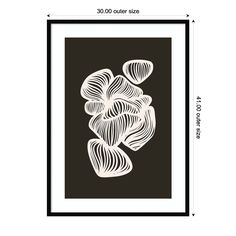 a black and white print with wavy lines on it, in the shape of a flower