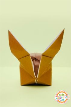 an origami rabbit is folded up and ready to be eaten