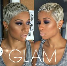 Short n blonde. Love her hair. Platinum Blonde Ponytail Hairstyles, Edgy Pixie Hair, Baddie Hair, Blonde Ambition, Meagan Good, Big Chop