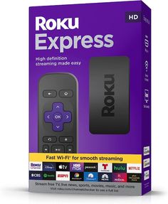 the box for roku express is open and ready to be used