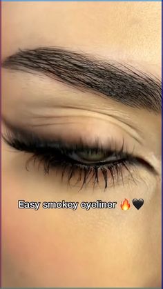 striking smokey eyeliner. Easy Smokey Eyeliner For Beginners, Under Eye Smokey Liner, Under Eye Smokey Eyeliner, Easy Smokey Eye For Brown Eyes, Black Eyeliner Smokey Eye, Smokey Eye Makeup Everyday, Rock N Roll Makeup Smokey Eye, Black Shadow Liner Makeup, Smoky Under Eyeliner