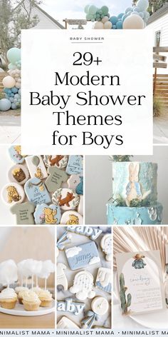 baby shower themes for boys with text overlay