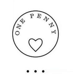 one penny with a heart in the middle